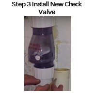 Step 3. Install the new check valve. Make sure to measure carefully